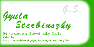 gyula sterbinszky business card